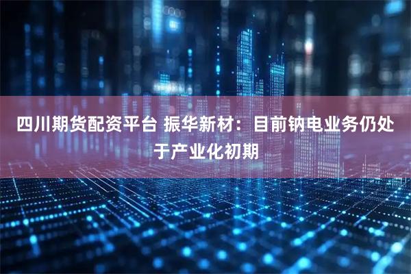 四川期货配资平台 振华新材：目前钠电业务仍处于产业化初期